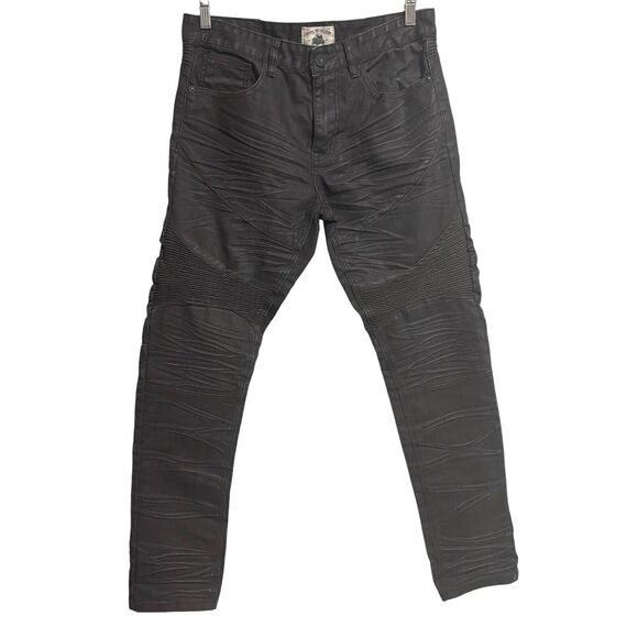 Smoke Rise Denim Jeans Men's Sz 32x32 Orig Vintage Brown Moto Straight Leg